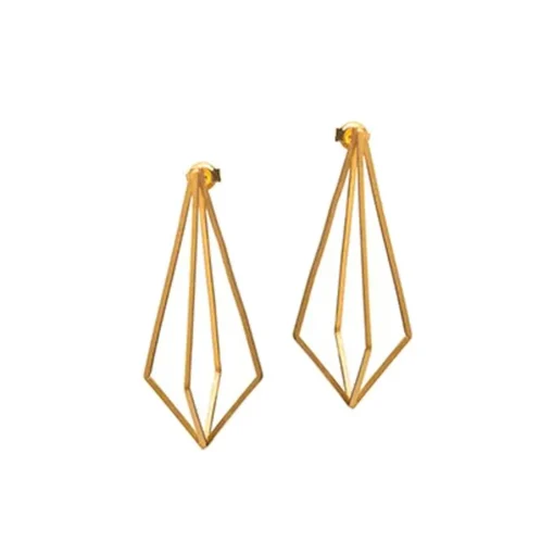 Gold Plated Sterling Silver 3D Kite Drop Earrings