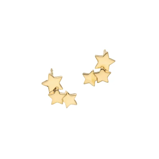 Gold Plated Sterling Silver Stargazer Earrings