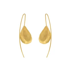 Gold Plated Sterling Silver Oyster Shell Drop Earrings