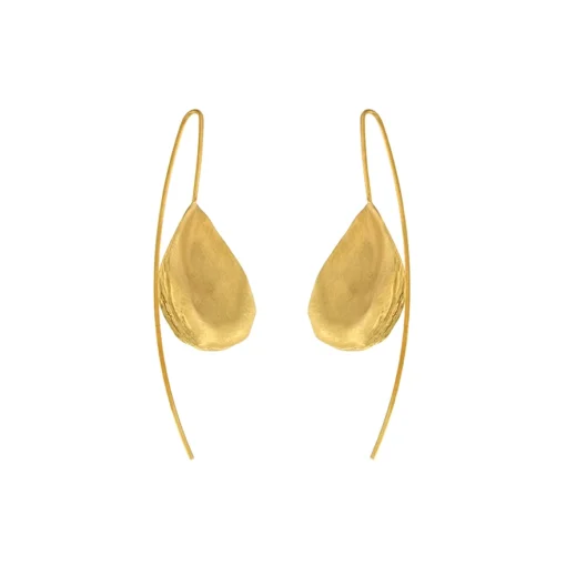 Gold Plated Sterling Silver Oyster Shell Drop Earrings