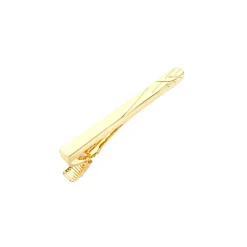 Gold Tone Etched Tie Clip