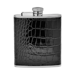 Graphic Image – Black Leather Wrapped Flask 6oz