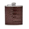 Graphic Image – Brown Leather Wrapped Flask 6oz
