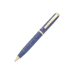Graphic Image – Sapphire Pebble Shagreen Leather Wrapped Pen