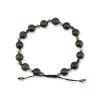 Gray Jade and Rainbow Bead Bracelet