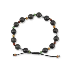 Gray Jade and Rainbow Bead Bracelet