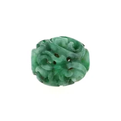 Green Jade Carved Bead Pendant
