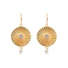 24K Gold Plated Sterling Silver Sunray Labradorite Earrings