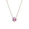 14K Rose Gold Amethyst and Diamond Flower Necklace