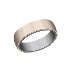 14K Rose Gold and Tantalum Satin Wedding Band
