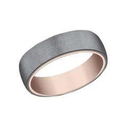 14K Rose Gold and Tantalum 6.5mm Band