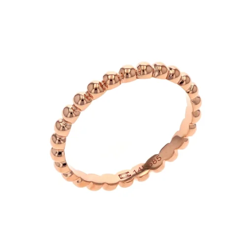 14K Rose Gold Beaded Stackable Ring