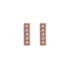 14K Rose Gold Diamond Bar Earrings