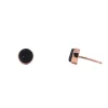 14K Rose Gold Round Black Drusy Stud Earrings