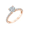 14K Rose Gold Round Cut Delicate Engagement Ring – Ivanna