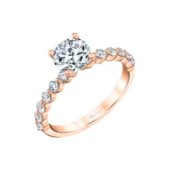 14K Rose Gold Round Cut Delicate Engagement Ring – Ivanna