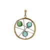 14K Two-Tone Cabochon Tourmaline Pendant