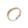 14K Two-Tone Diamond Double Contour Wedding Band