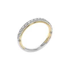 14K Two-Tone Inlay Diamond Wedding Band