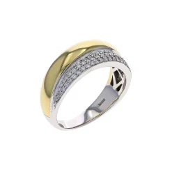14K Two-Tone Pavé Diamond Band