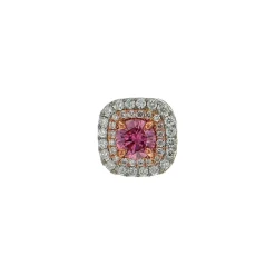14K Two-Tone Pink and White Diamond Pendant