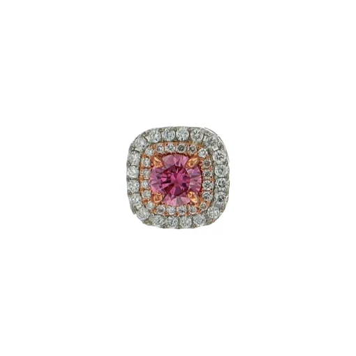 14K Two-Tone Pink and White Diamond Pendant
