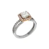 18K Two-Tone Princess-Cut Diamond Engagement Ring