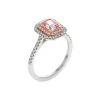 14K Two-Tone Radiant-Cut Pink Diamond Bezel Halo Engagement Ring