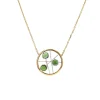 14K Two-Tone Tourmaline Cabochon Necklace
