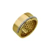 18K Two-Tone Wide Diamond Line Ring