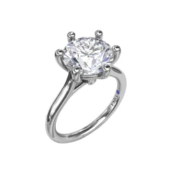 14K White Gold 2 Carat Diamond Engagement Ring Semi-Mounting