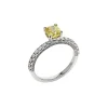18K White Gold 1.04 Carat Enhanced Yellow Diamond Engagement Ring