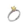 14K White Gold 1.01 Carat Enhanced Yellow Diamond Engagement Ring