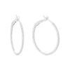 14K White Gold 25 mm Diamond Hoop Earrings