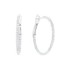 14K White Gold 23 mm Diamond Hoop Earrings