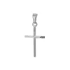 14K White Gold 18 x 12 mm Diamond-Cut Cross Pendant