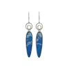 14K White Gold Agate and Moonstone Earrings