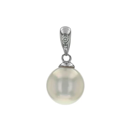 14K White Gold Akoya Pearl Pendant