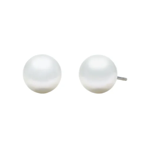 14K White Gold Akoya Pearl Stud Earrings