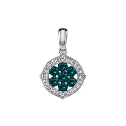 14K White Gold Alexandrite and Diamond Pendant