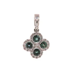 14K White Gold Alexandrite and Diamond Pendant