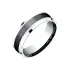 14K White Gold and Titanium Wedding Band