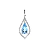 14K White Gold Aquamarine and Diamond Pendant