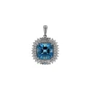14K White Gold Asher Aquamarine and Diamond Pendant