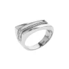 14K White Gold Asymetrical Diamond Band