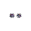 14K White Gold Australian Opal Doublet and Diamond Earrings