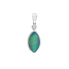 14K White Gold Australian Opal Doublet and Diamond Pendant