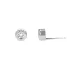14K White Gold Bezeled Cubic Zirconia Stud Earrings