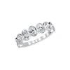 18K White Gold Bezel-Set Oval Diamond Wedding Band
