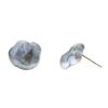 14K White Gold Black Keshi Pearl Earrings